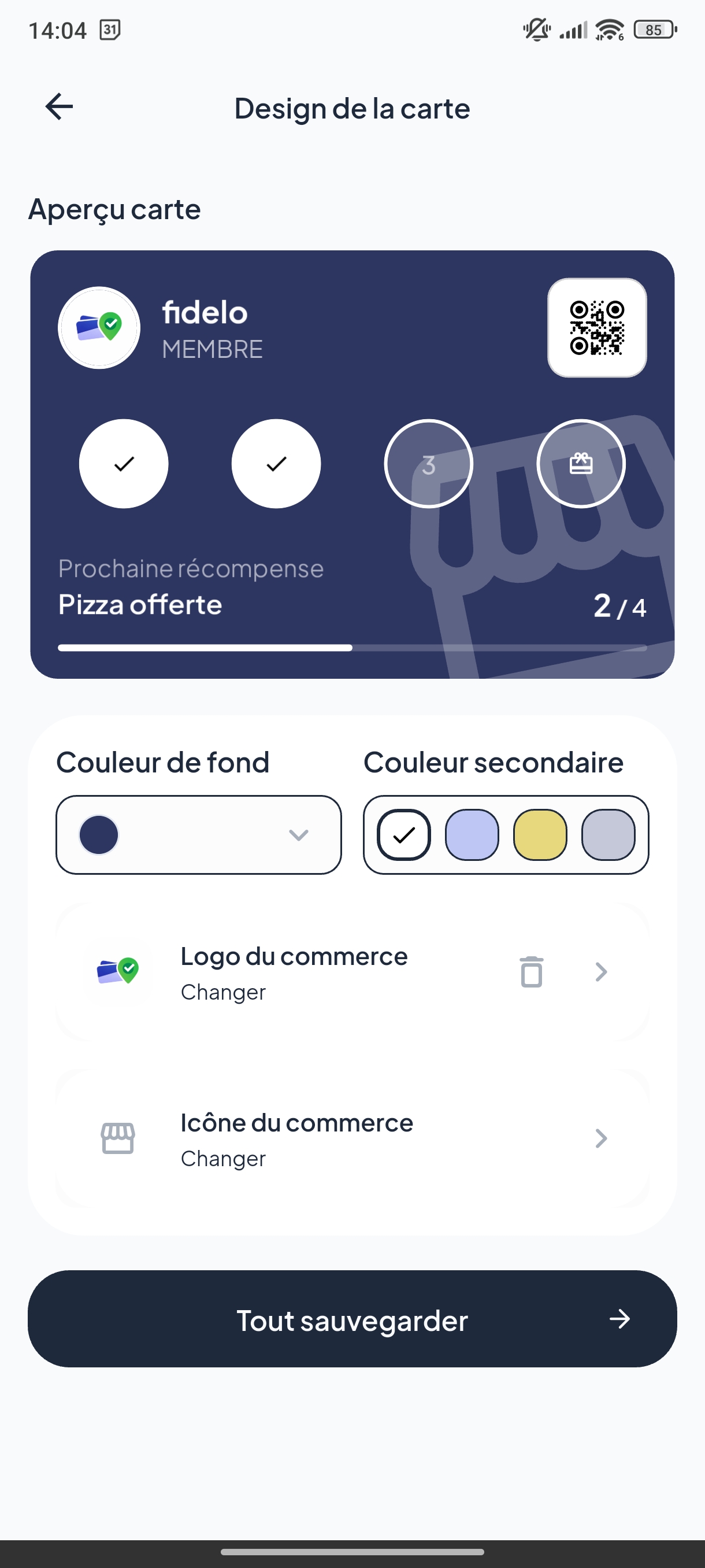 Exemple de carte de fidélité personnalisée, visuel 3
